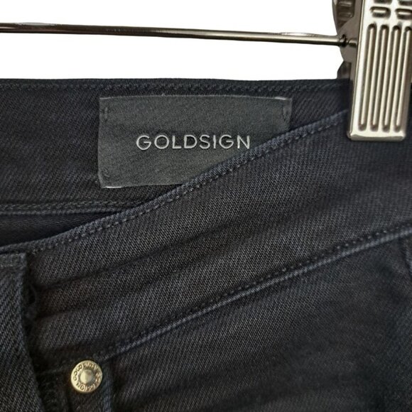 GOLDSIGN The High Rise Slim Button Fly Jeans in Slater Black Size 25 - Picture 6 of 9